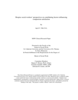 Hospice Social Workers’ Perspectives on Contributing Factors Influencing Compassion Satisfaction