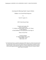 Assessing and Addressing Family Caregiver Burden: Palliative Care Social Work Perspective