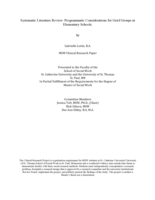 Systematic Literature Review: Programmatic Considerations for Grief Groups in Elementary Schools