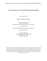 The Development of a New Nonprofit and Targeted Programming