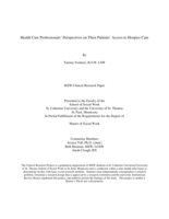 Health Care Professionals’ Perspectives on Their Patients’ Access to Hospice Care