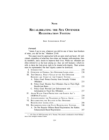 Recalibrating the Sex Offender Registration System