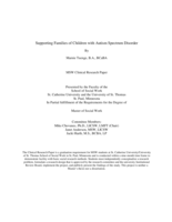 Supporting Families of Children with Autism Spectrum Disorder