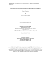 A Qualitative Investigation of Mindfulness-Based Practice with K-12th Grade Teachers