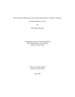 The Training and Mentoring of Social Work Field Directors within the Academy: An Ethical Dilemma or Not?