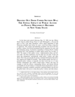 Digging Out From Under Section 50-a: The Initial Impact of Public Access to Police Misconduct Records in New York State