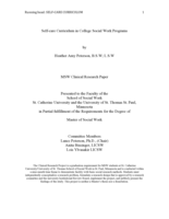 Self-care Curriculum in College Social Work Programs