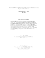 Mental Health Professionals' Perspectives of Best Practices with Children Who Have Experienced Complex Trauma