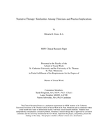 Narrative Therapy: Similarities Among Clinicians and Practice Implications