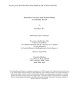 Restorative Practices in the School Setting: A Systematic Review