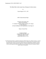 The Black Male Achievement Gap: Strategies for Intervention