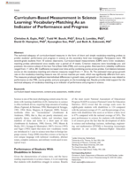 Curriculum-Based Measurement in Science Learning: Vocabulary-Matching as an Indicator of Performance and Progress