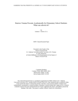 Barriers Trauma Presents Academically for Elementary School Students: What can schools do?