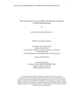 The Various Ways to Say Goodbye: Professional Awareness of Death Related Rituals
