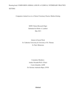 Companion Animal Loss in a Clinical Veterinary Practice Medical Setting