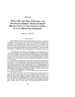 What Do the Free Exercise and Nonestablishment Norms Forbid? Reflections on the Constitutional Law of Religious Freedom