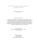 The Effect of Interpersonal Dynamics on Quality of Supervision from a Correctional Client's Perspective