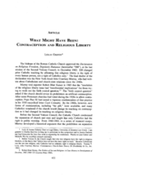 What Might Have Been: Contraception and Religious Liberty