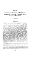 Canonical Remedies in the Medieval Marriage Law:  The Contributions of Legal Practice