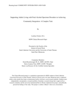 Supporting Adults Living with Fetal Alcohol Spectrum Disorders in Achieving Community Integration: A Complex Task