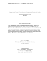 Graduate Social Workers’ Perceived Level of Competency in Working with Couples