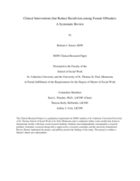 Clinical Interventions that Reduce Recidivism among Female Offenders: A Systematic Review