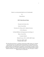 Barriers to Accessing Mental Health Service by Somali people