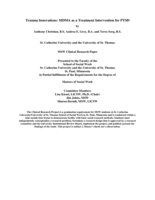 Trauma Innovations: MDMA as a Treatment Intervention for PTSD