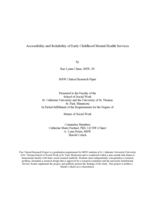Accessibility and Reliability of Early Childhood Mental Health Services