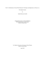 The U.S. Globalization of Social Work Education: The Impact and Implications on Practice in a Developing Country