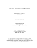 Social Workers’ Current Practice of Screening for Brain Injury