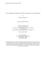 “Lost in Translation”: Medical Social Workers’ Perspectives on Using Interpreters