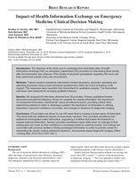 Impact of Health Information Exchange on Emergency Medicine Clinical Decision Making