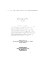 Burnout among Mental Health Workers in a Nonprofit Organizational Setting