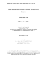 Somali Parents and their Perceptions of the Autism Spectrum Disorder Diagnosis