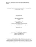Determining Maltreatment Substantiation According to Minnesota Child Protection Intake Workers