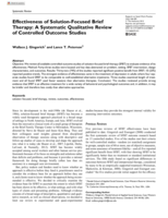Effectiveness of Solution-Focused Brief Therapy: A Systematic Qualitative Review of Controlled Outcome Studies