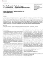 Psychodynamic Psychotherapy: A Quantitative, Longitudinal Perspective