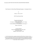 Best Practices for School-Based Mentoring Programs: A Systematic Review
