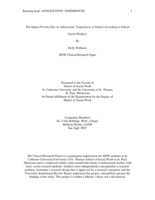 The Impact Poverty Has on Adolescents' Experiences at School According to School Social Workers