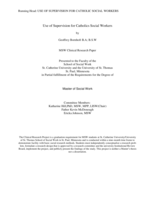 Use of Supervision for Catholics Social Workers