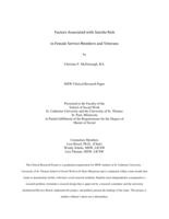 Factors Associated with Suicide Risk in Female Service Members and Veterans