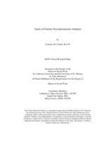 Needs of Families Post-International Adoption
