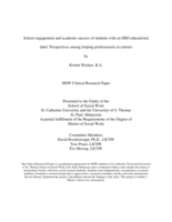 School engagement and academic success of students with an EBD educational label: Perspectives among helping professionals in schools