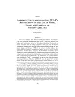 Antitrust Implications of the NCAA's Restrictions on the Use of Name, Image, and Likeness of Student-Athletes