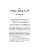 "The Special Favorite of the Laws"? Black Lives Matter Moments in American Constitutional and Legal History