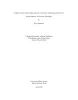 Explicit Trauma-Informed Baccalaureate Curriculum: Emphasizing the Need for Interdisciplinary Professional Knowledge
