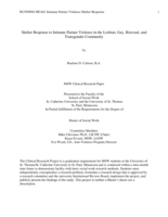 Shelter Response to Intimate Partner Violence in the Lesbian, Gay, Bisexual, and Transgender Community