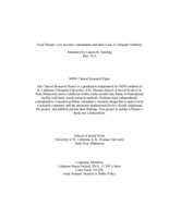 Food Deserts:  Low Income Communities and their Lack of Adequate Nutrition