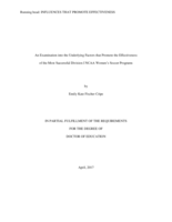 An Examination into the Underlying Factors that Promote the Effectiveness
